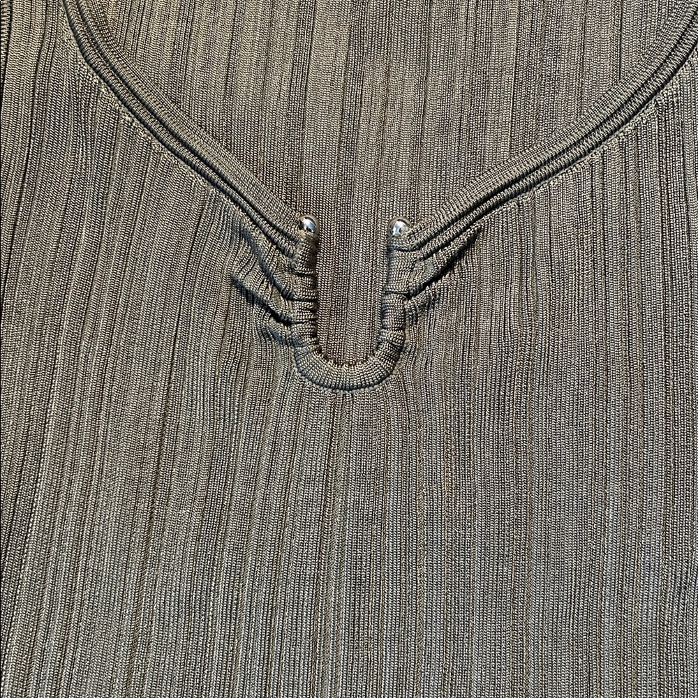 White House Black Market Olive Green Tank with Silver Hardware - Picture 7 of 8